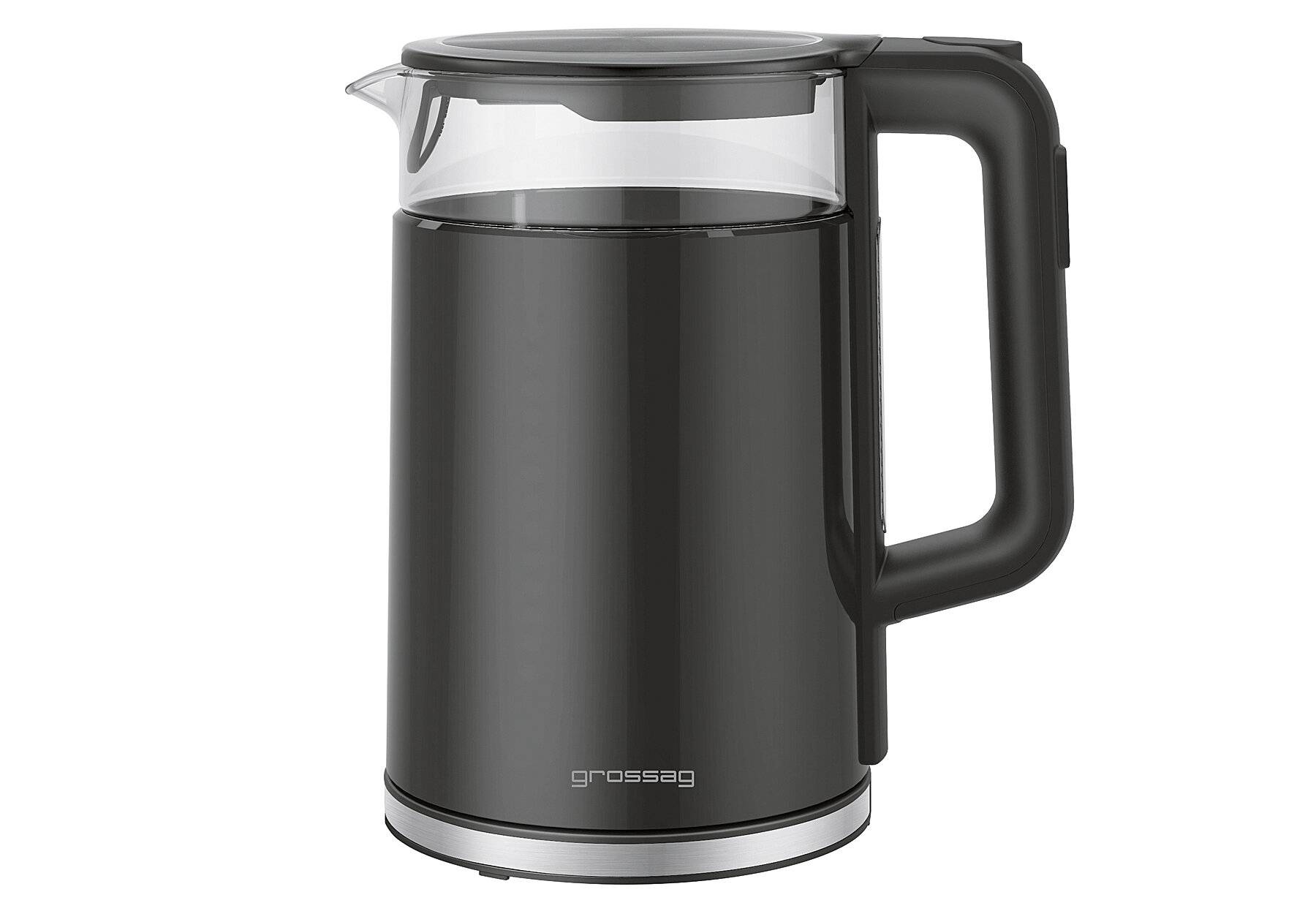 GROSSAG Wasserkocher Elektronisch mit Glastopf 1,7l schwarz-0