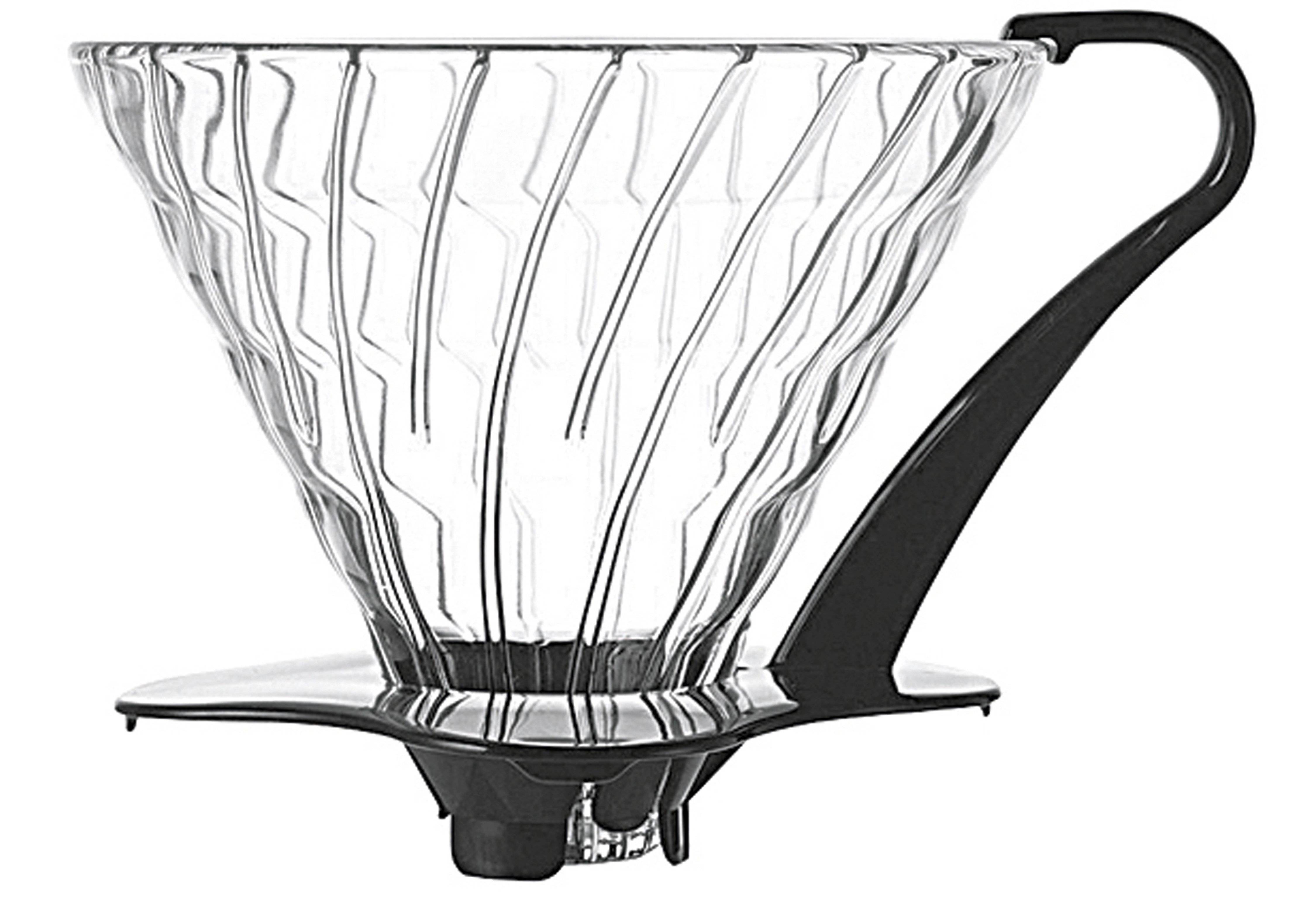 Hario V60 Glass Kaffeefilterhalter, Glas, Schwarz, Size-0