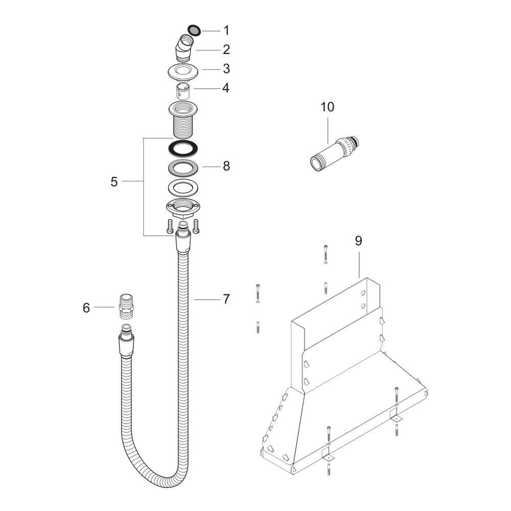 hansgrohe Brausenhalter mit Schlauch 2000mm für Wannenrand, Chrom-1