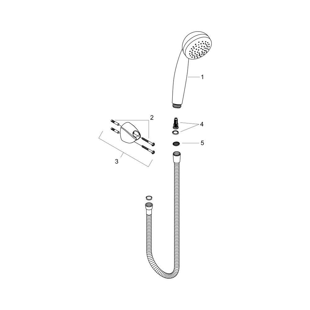 Hansgrohe Crometta 85 Brausehalterset Mono mit Brauseschlauch 1,25m, Chrom-2
