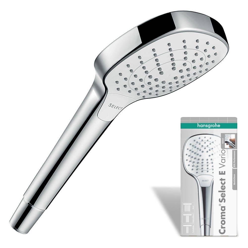 Hansgrohe Croma Select E Handbrause 110mm Vario 14,7l/min, Weiß/Chrom-3