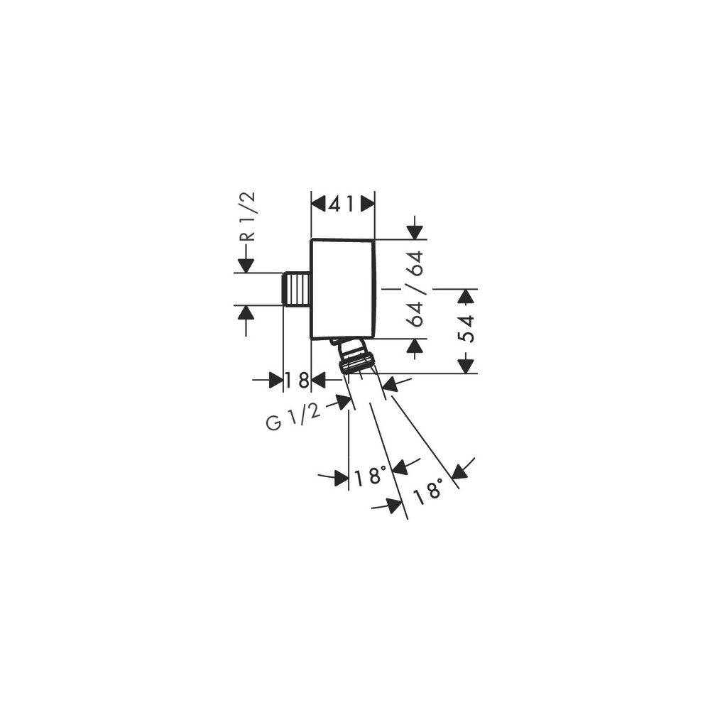 Hansgrohe FixFit Wandanschluss, Rückflussverhinderer, Kugelgelenk, Chrom-2