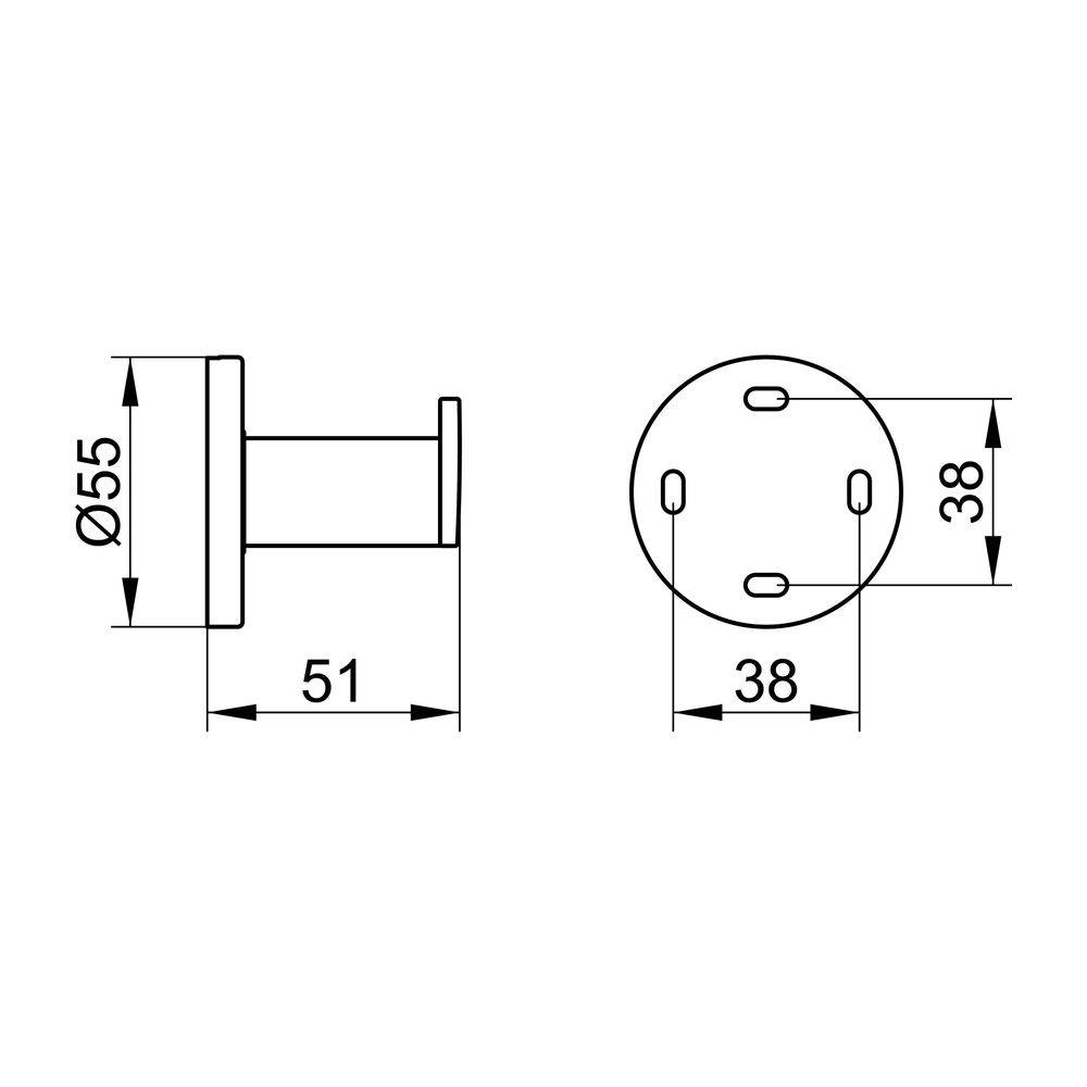 Keuco Plan Handtuchhaken XL 52mm, mit Befestigungsset, Verchromt, 14914010000-1