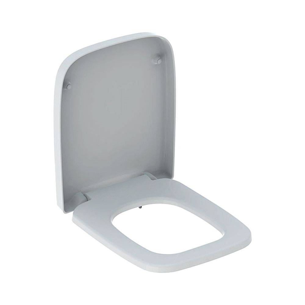 Geberit Renova Plan WC-Sitz eckiges Design Bef. von oben, Absenkautomatik o. Quick-Release oben Weiß/glänzend-0