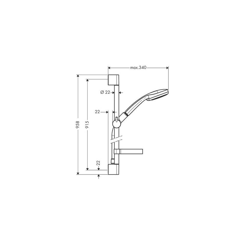 HANSGROHE Brausenset Croma 100 Multi/Unica'C 900mm chrom mit Cassetta Seifenschale-2