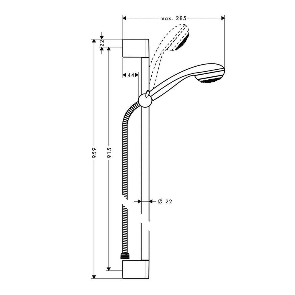 hansgrohe Crometta 85 Brauseset Mono mit Brausestange 900mm 16l/min Chrom-2