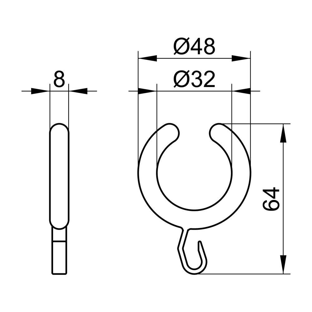 Keuco Plan Vorhangring halboffen, Weiß, 14927000103-1