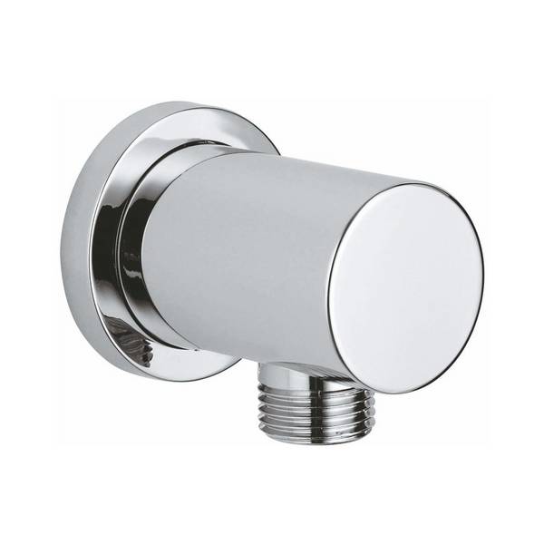 Grohe Rainshower Wandanschlussbogen, Außengewinde, eigensicher, mit runder Rosette, Chrom, 27057000