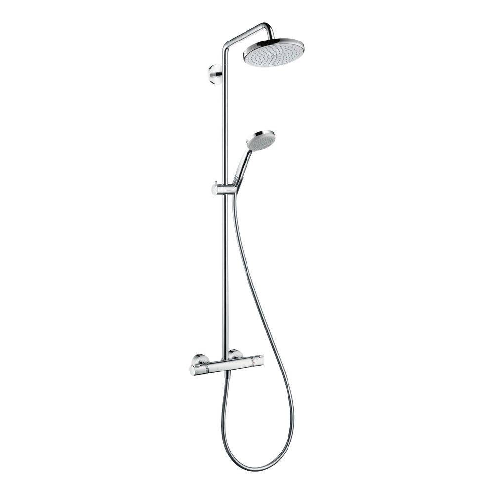 Hansgrohe Croma Showerpipe 220mm 1jet 15l/min mit Thermostat, Chrom-0