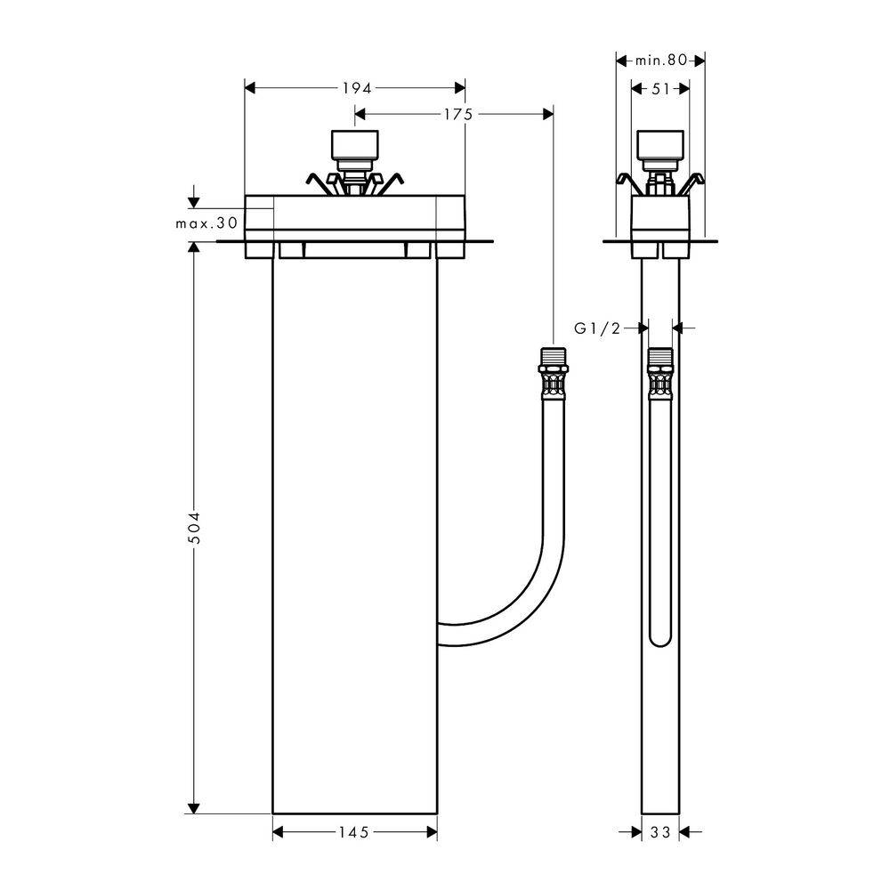 Hansgrohe sBox Wannenrand-, Fliesenrand-Grundset, 13560180-2
