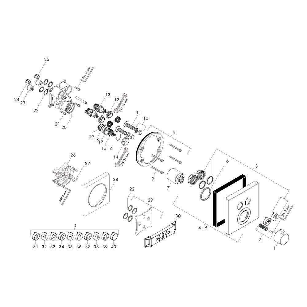 hansgrohe Shower Select Thermostat Unterputz Chrom für 2 Verbraucher-3