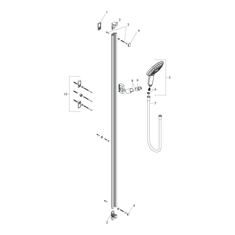 hansgrohe Raindance Select S Brauseset 150mm 3jet mit Brausestange 900mm 16,4l/min Chrom-1