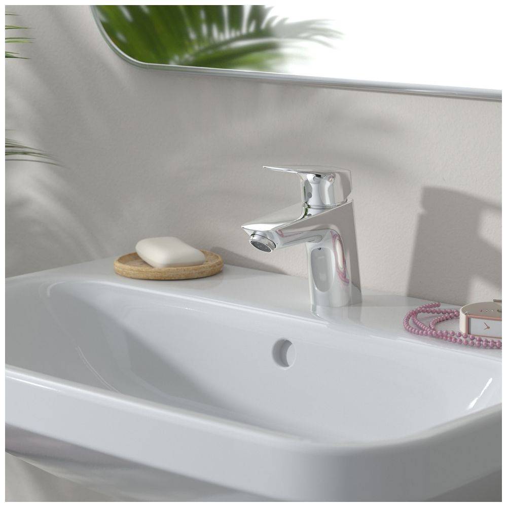 hansgrohe Logis Einhebel-Waschtischmischer 70mm 5l/min Chrom mit Zugstangen-Garnitur-2