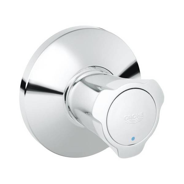 Grohe Costa Unterputzventil Oberbau, Einbautiefe stufenlos einstellbar 20-200mm, Blaue Markierung, Chrom, 19806001