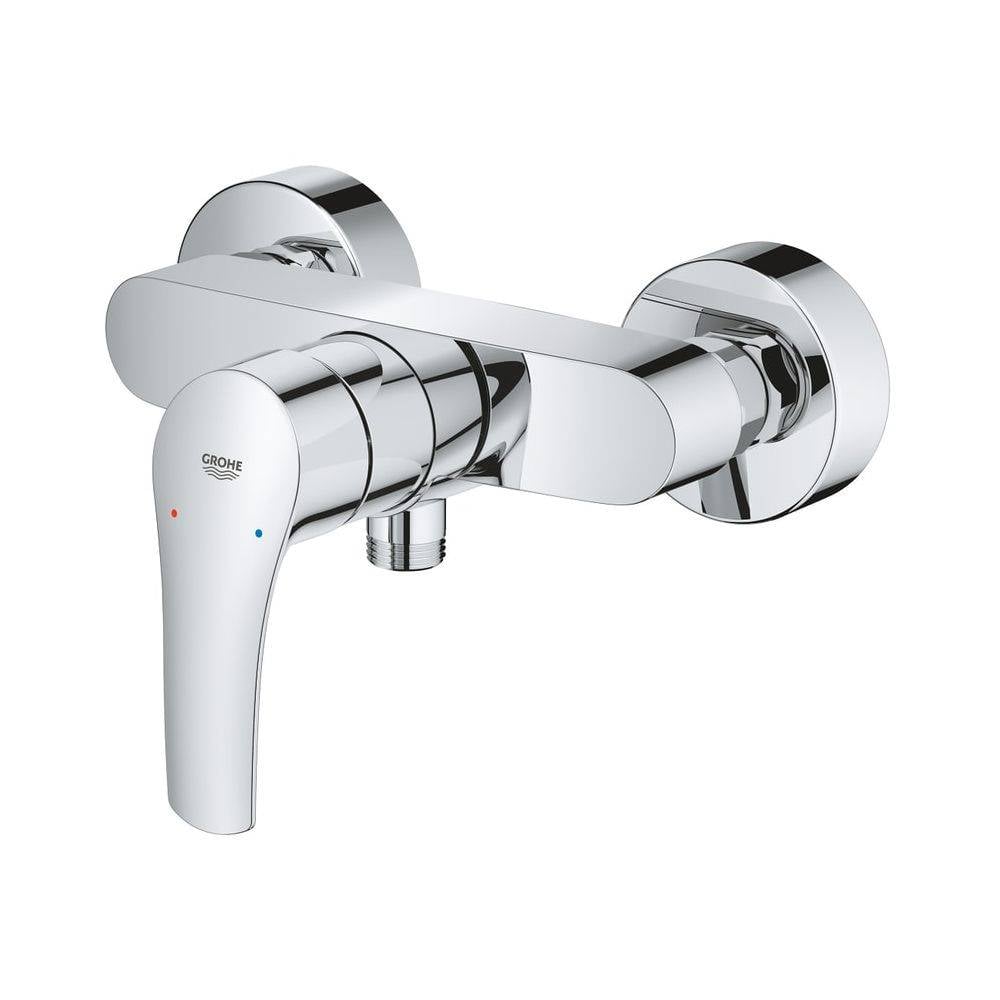 Grohe Eurosmart Einhand-Brausebatterie, Wandmontage, Temperaturbegrenzer, S-Anschlüsse, Chrom, 33555003-0