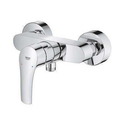 Grohe Eurosmart Einhand-Brausebatterie, Wandmontage, Temperaturbegrenzer, S-Anschlüsse, Chrom, 33555003-0