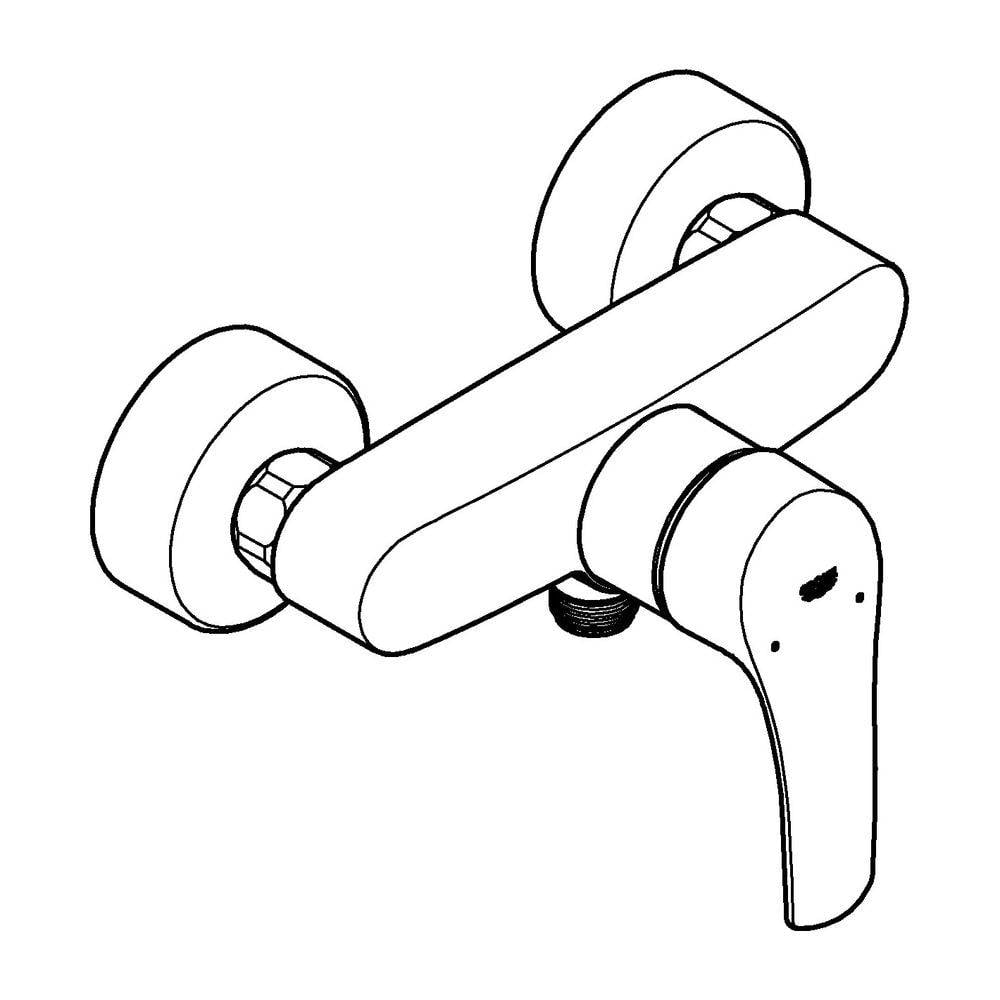 Grohe Eurosmart Einhand-Brausebatterie, Wandmontage, Temperaturbegrenzer, S-Anschlüsse, Chrom, 33555003-3