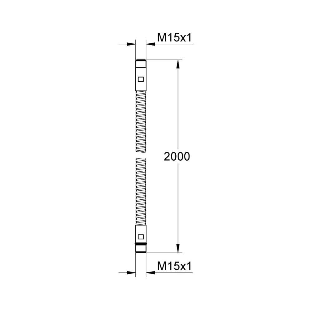 Grohe Brauseschlauch für 3-Loch-Wannenkombinationen, Chrom, 28146000-2