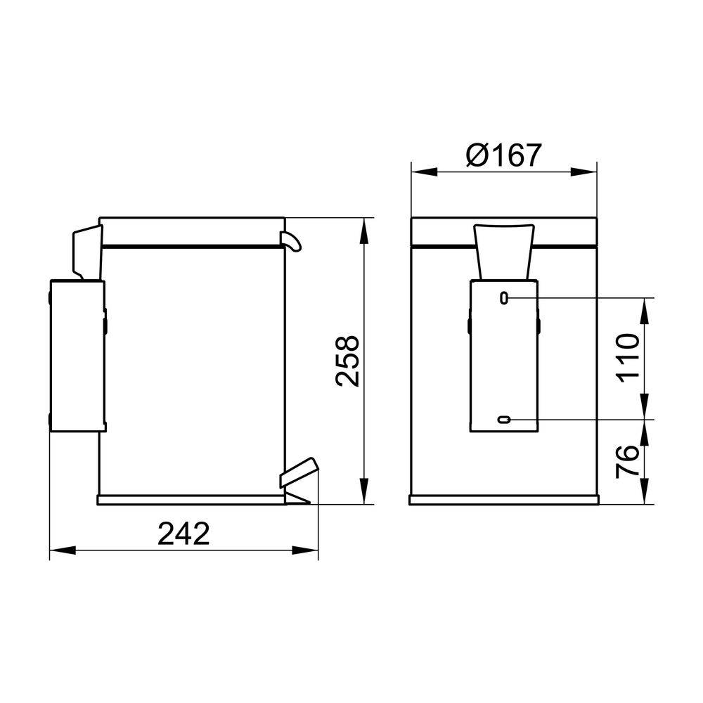 Keuco Plan Hygieneabfallbehälter wandhängend, Chrom-finish, 14977010000-1