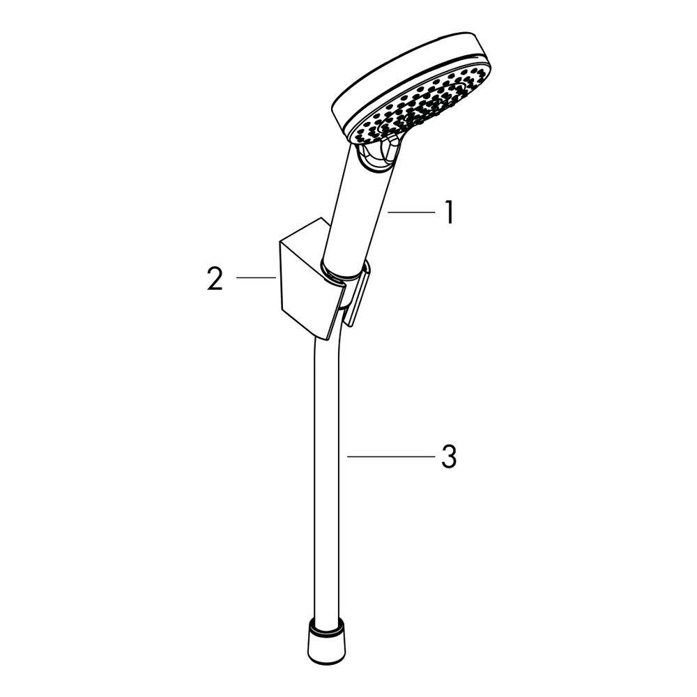 hansgrohe Crometta Brausehalterset 100mm Vario mit Brauseschlauch 1,25m, Weiß/Chrom-1