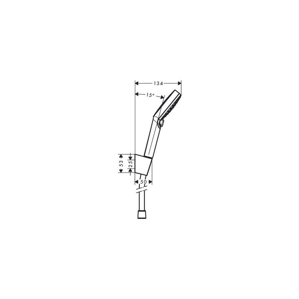 hansgrohe Crometta Brausehalterset 100mm Vario mit Brauseschlauch 1,25m, Weiß/Chrom-2