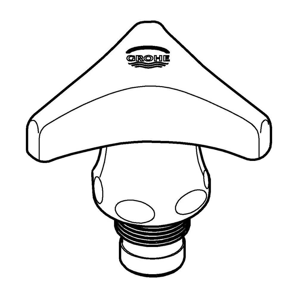 Grohe Oberteil, DN 10, Trecorn-Griff, Markierung Blau, Chrom, 45966000-1
