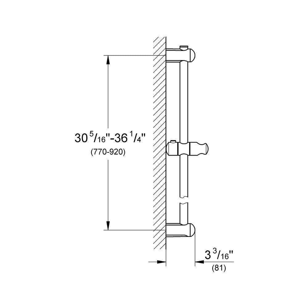 Grohe Euphoria Brausestange 900mm, mit variabler Wandhalterung, Chrom, 27500000-2