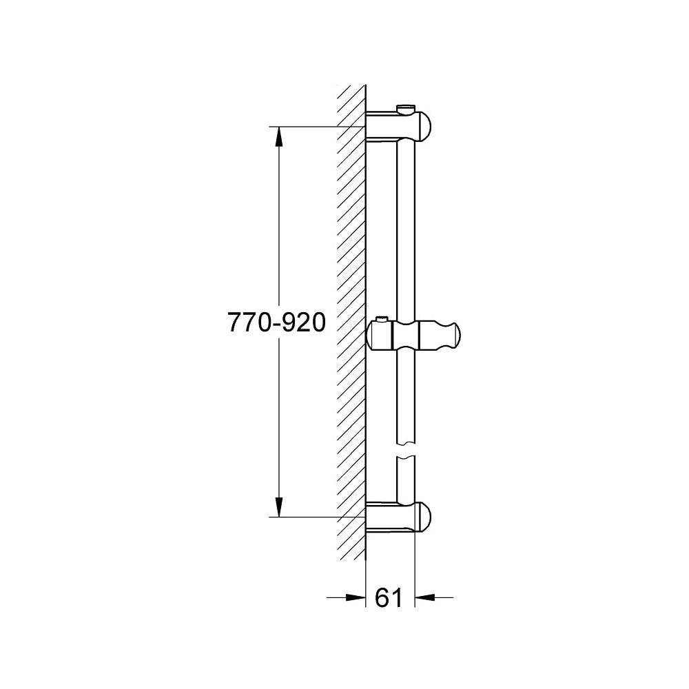 Grohe Euphoria Brausestange 900mm, mit variabler Wandhalterung, Chrom, 27500000-3