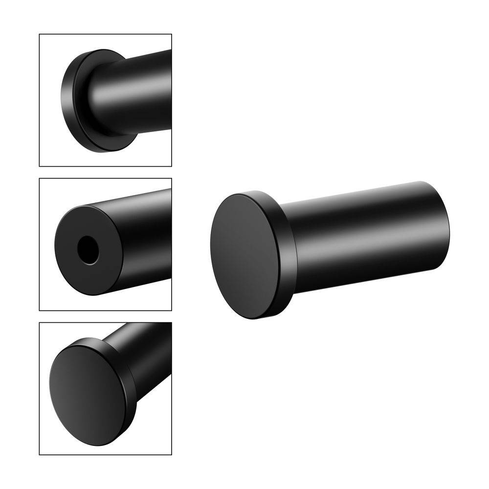 Keuco Plan Handtuchhaken 38mm, mit Befestigungsset, Schwarz matt, 14916370000-2
