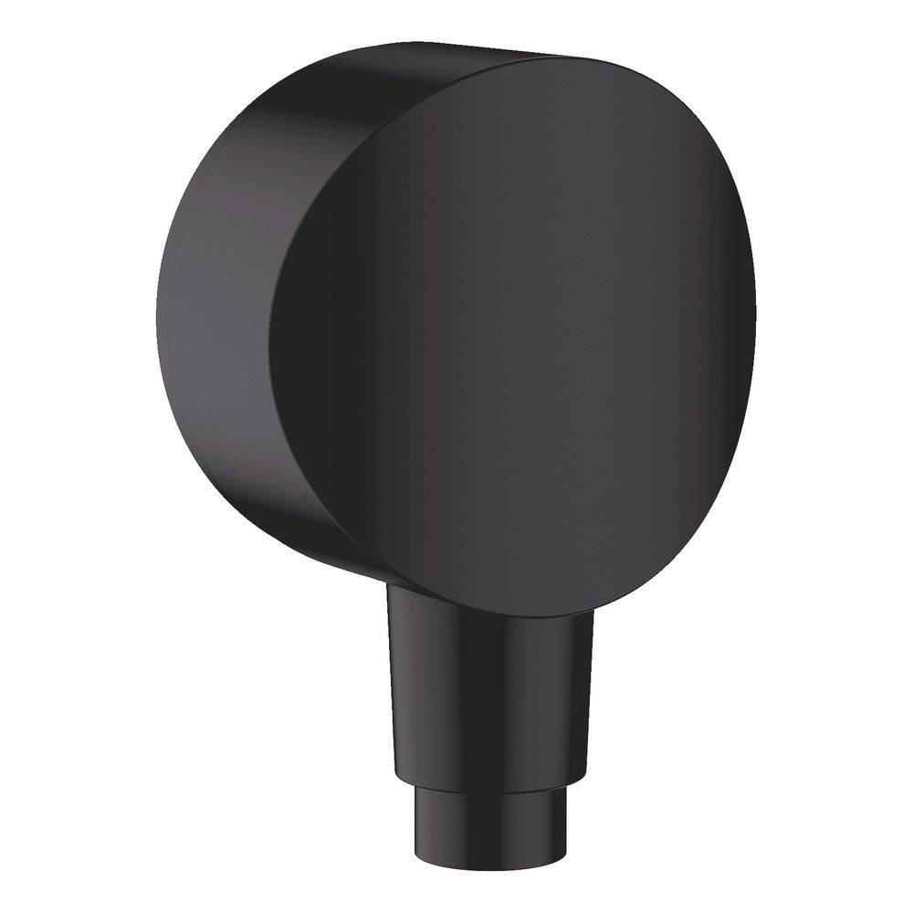 Hansgrohe FixFit Wandanschluss S, Rückflussverhinderer, Kunststoffanschlusswinkel, Mattschwarz