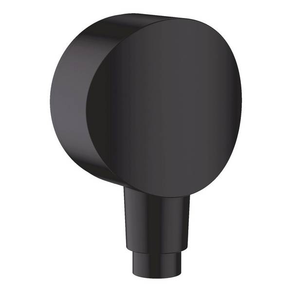 Hansgrohe FixFit Wandanschluss S, Rückflussverhinderer, Kunststoffanschlusswinkel, Mattschwarz