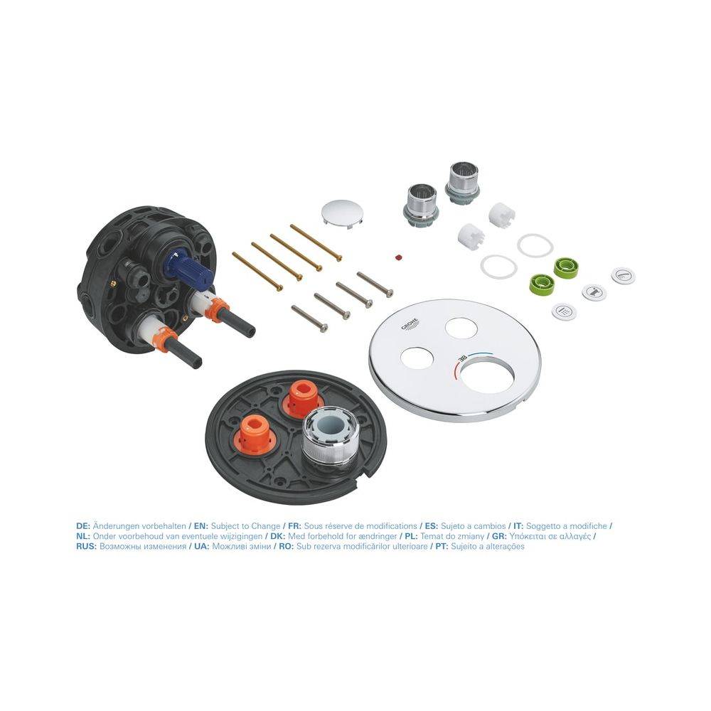 Grohe Grohtherm SmartControl Thermostat, rund, Fertigmontageset für Rapido SmartBox, 2 Absperrventile, Chrom, 29119000-2