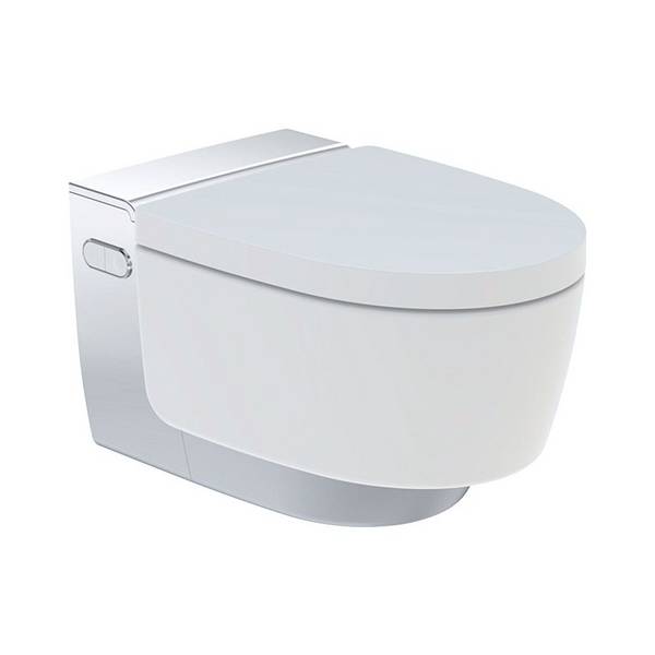 Geberit Dusch-WC AquaClean Mera Comfort, spülrandlos, KeraTect, Weiß/Chrom