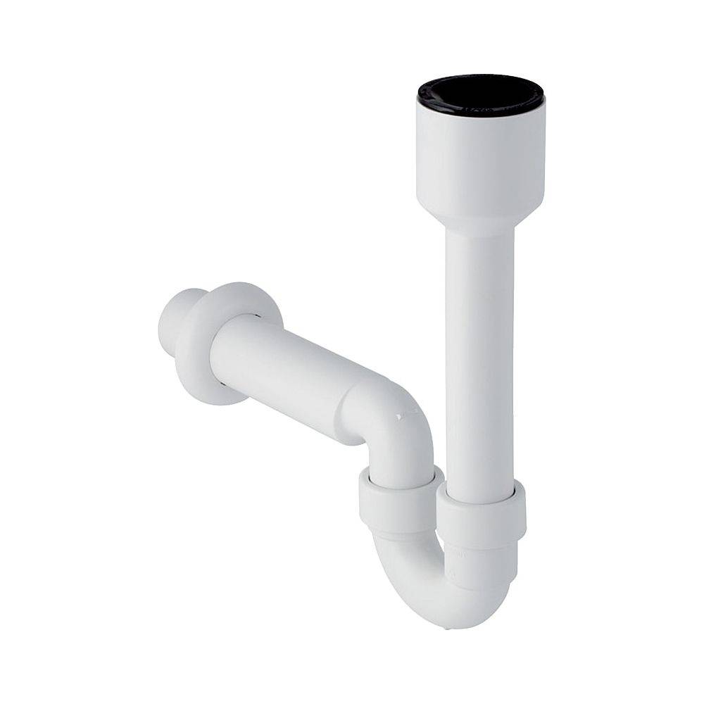 Geberit Siphon Rohrbogengeruchsverschluss für Ausgussbecken, Wandrosette, Abgang horizontal Außendurchmesser 50mm,-0