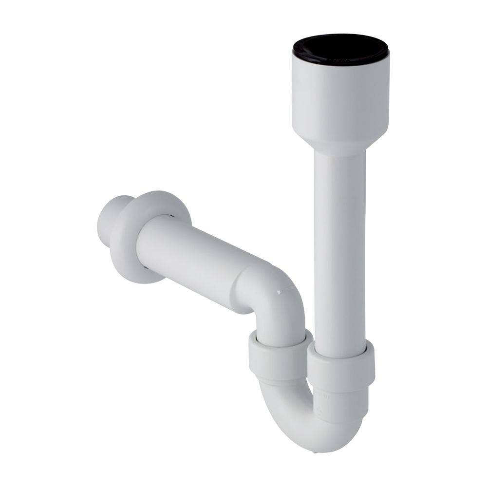 Geberit Siphon Rohrbogengeruchsverschluss für Ausgussbecken, Wandrosette, Abgang horizontal Außendurchmesser 50mm,-1