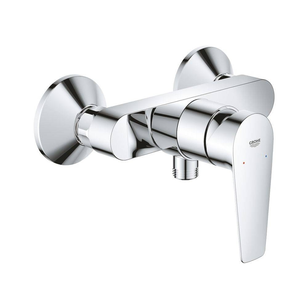 Grohe BauEdge Einhand-Brausebatterie Wandmontage, mit Temperaturbegrenzer, Chrom, 23635001-0