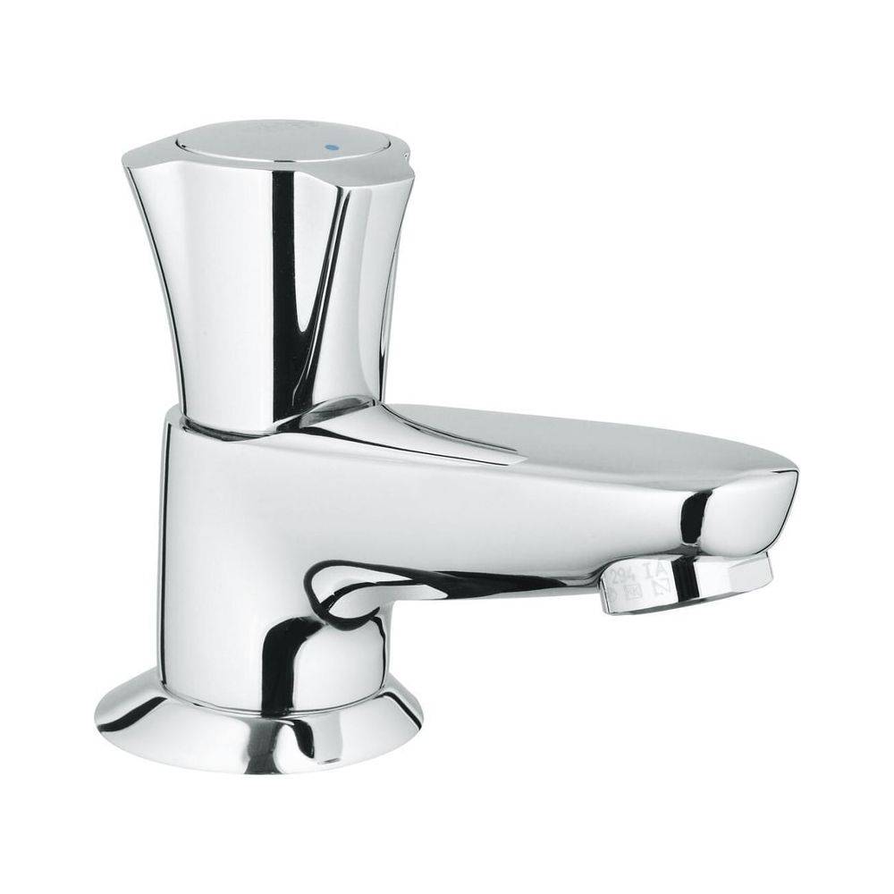 Grohe Costa Standventil, Gussauslauf mit Mousseur, Markierung Blau, Chrom, 20404001-0