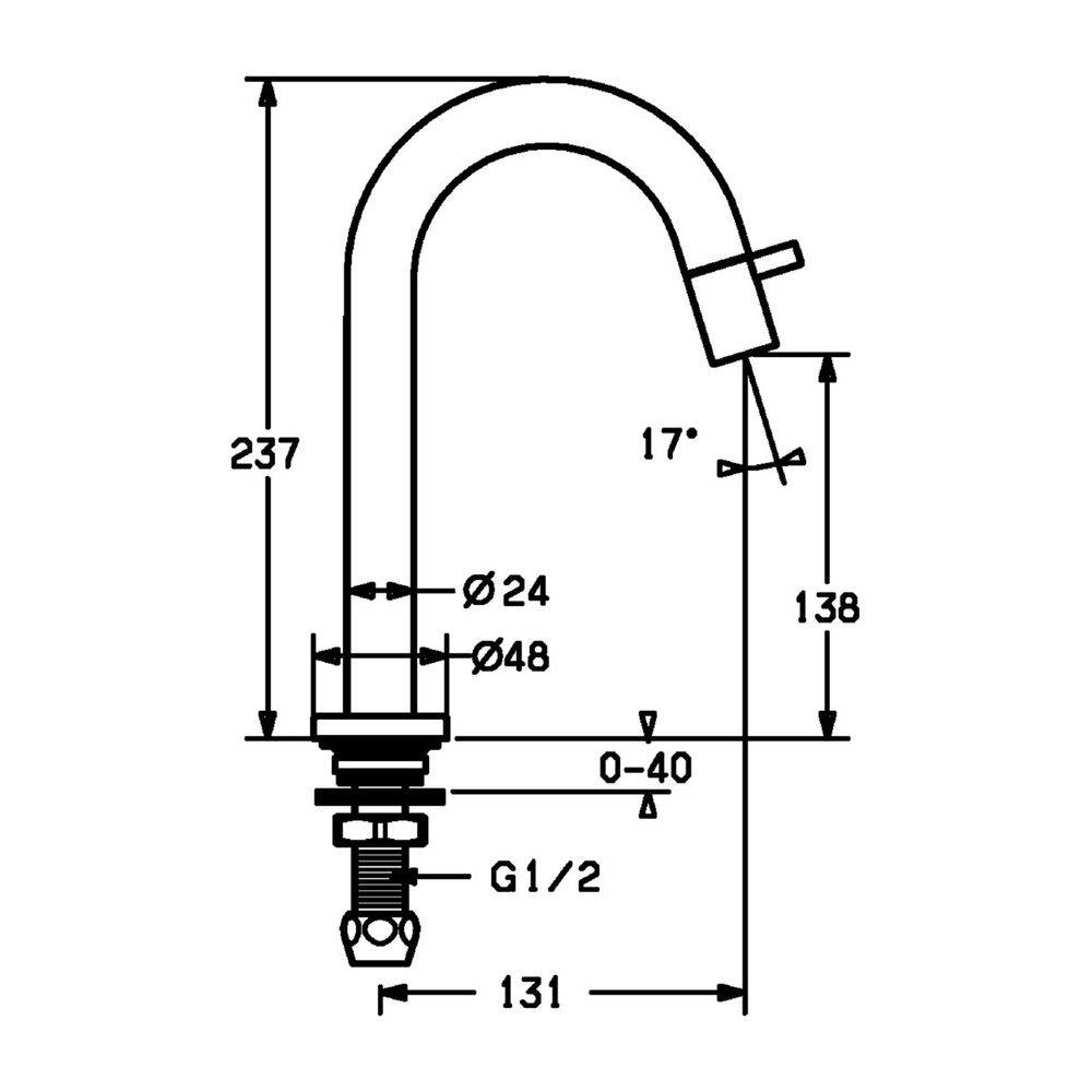 Hansa Nova Style Einhebel-Waschtischbatterie, Ausladung 131mm, DN 15, Chrom, 50918101-1