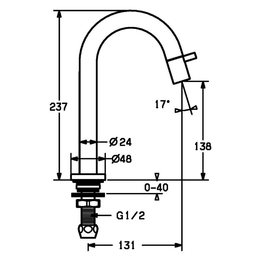 Hansa Nova Style Einhebel-Waschtischbatterie, Ausladung 131mm, DN 15, Chrom, 50918101-3