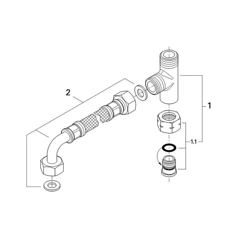 Grohe Anschlussset für Grohtherm Micro, Chrom, 47533000-3