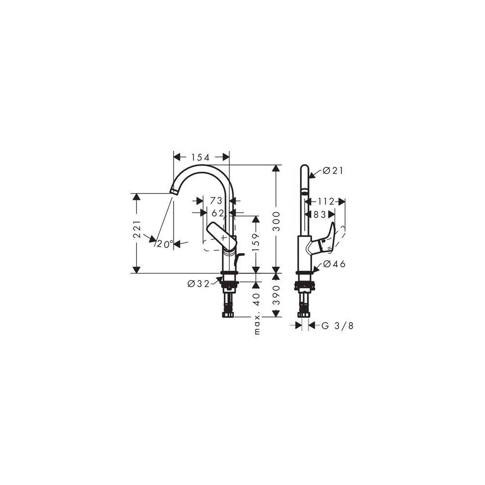 hansgrohe Logis Einhebel-Waschtischmischer 210mm 5l/min Chrom mit Schwenkauslauf und Zugstangen-Garnitur-3