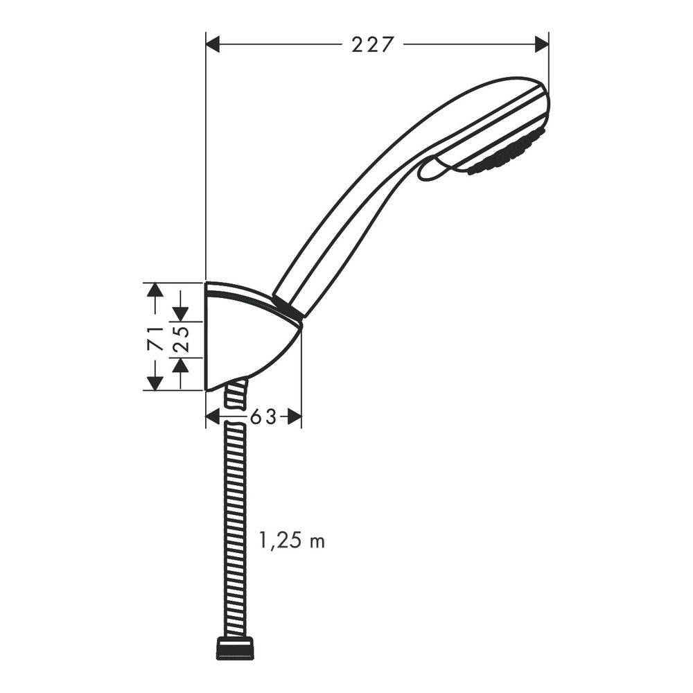Hansgrohe Crometta 85 Brausehalterset Vario mit Brauseschlauch 1,25m, Chrom-3