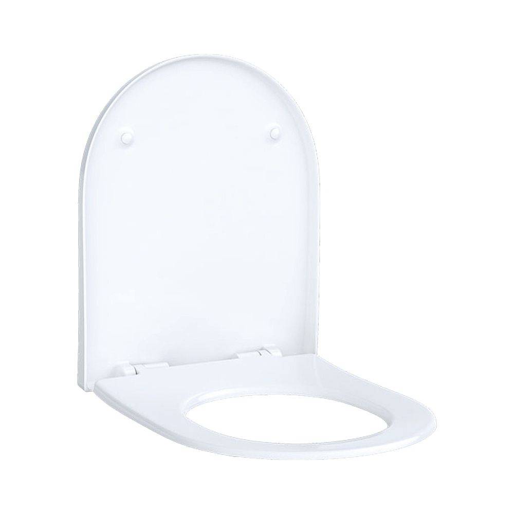 Geberit Acanto WC-Sitz mit Absenkautomatik, Quick-Release-Scharniere, Befestigung von oben, Weiß/glänzend