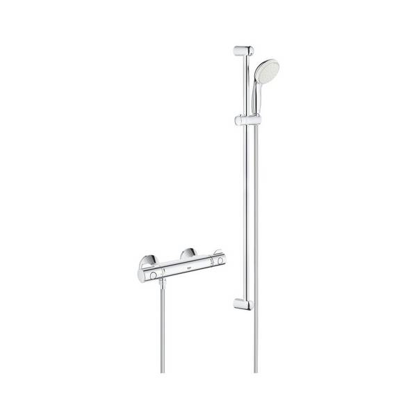 Grohe Grohtherm 800 Thermostat-Brausebatterie 1/2" mit Brausegarnitur, Chrom, 34566001