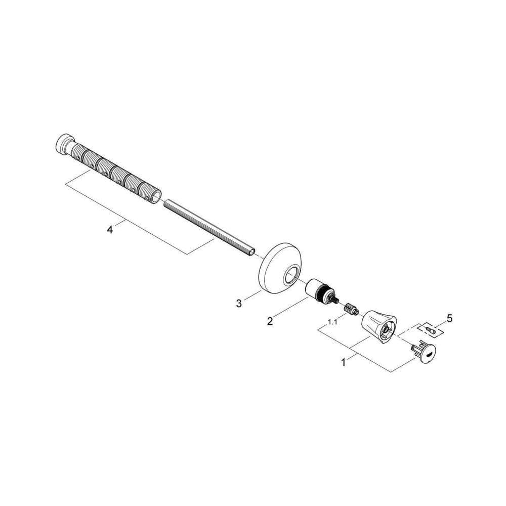 Grohe Costa Unterputzventil Oberbau, Einbautiefe stufenlos einstellbar 20-200mm, Rote Markierung, Chrom, 19807001-3