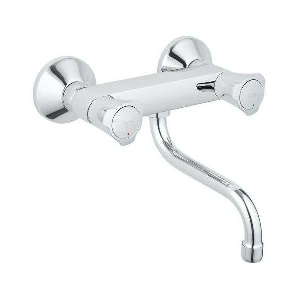 Grohe Costa Spültisch-Wandbatterie, schwenkbarer Rohrauslauf, Ausladung 200mm, Chrom, 31187001