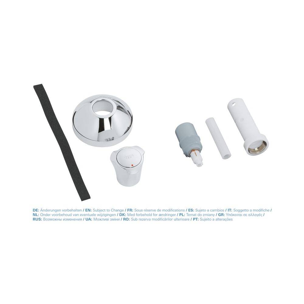 Grohe Costa Unterputzventil Oberbau, Einbautiefe stufenlos einstellbar 20-80mm, Rote Markierung, Chrom, 19809001-1