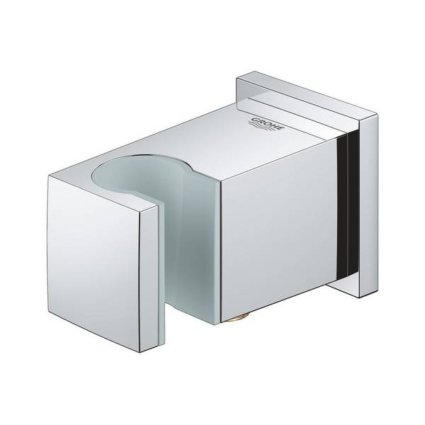 Grohe Euphoria Cube Wandanschlussbogen mit Wandbrausehalter, Außengewinde, eigensicher, Chrom, 26370000