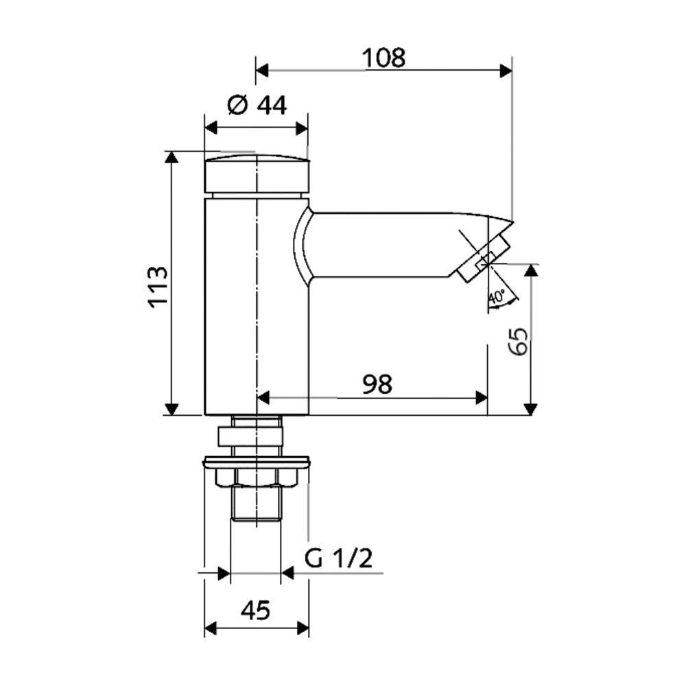 Schell Petit SC HD-K Standventil Selbstschluss, 1/2", Chrom-1