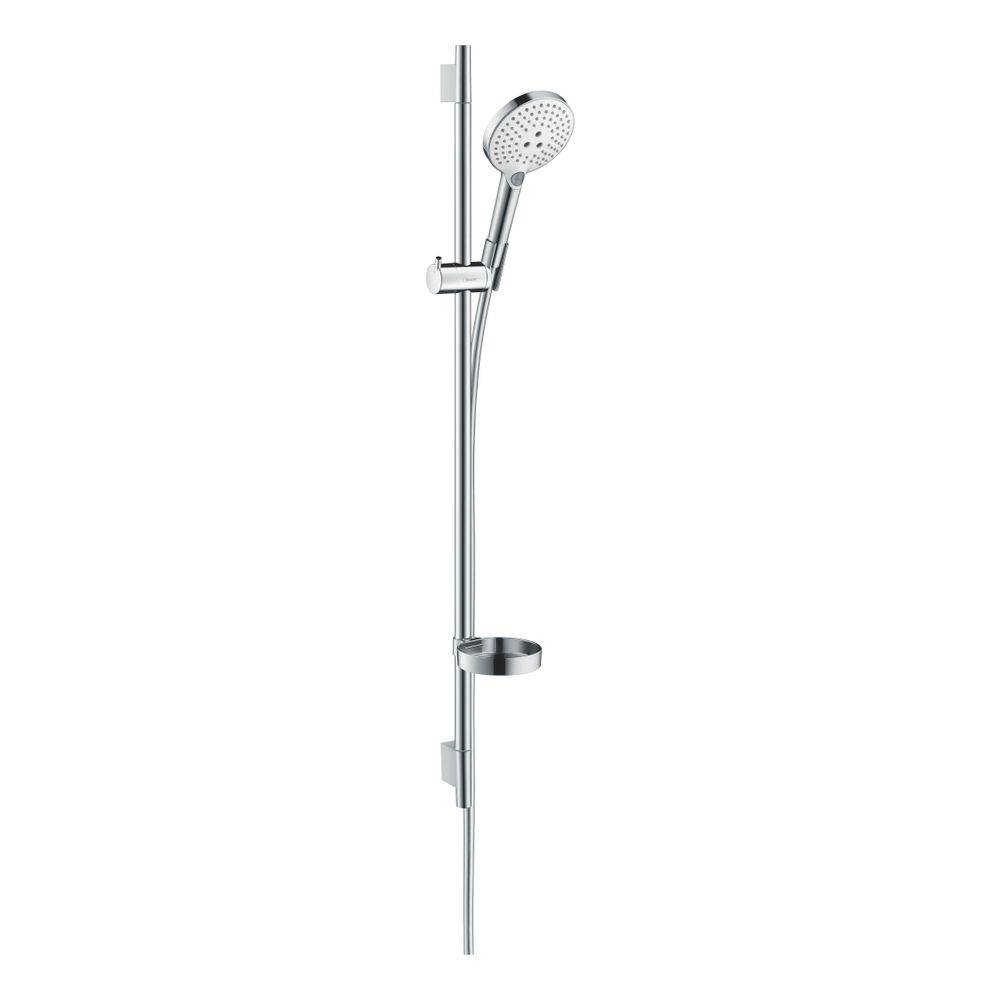 Hansgrohe Raindance Select S Brauseset 120mm, 15l/min, 3jet, Brausestange 90cm, Seifenschale, Weiß/Chrom-1